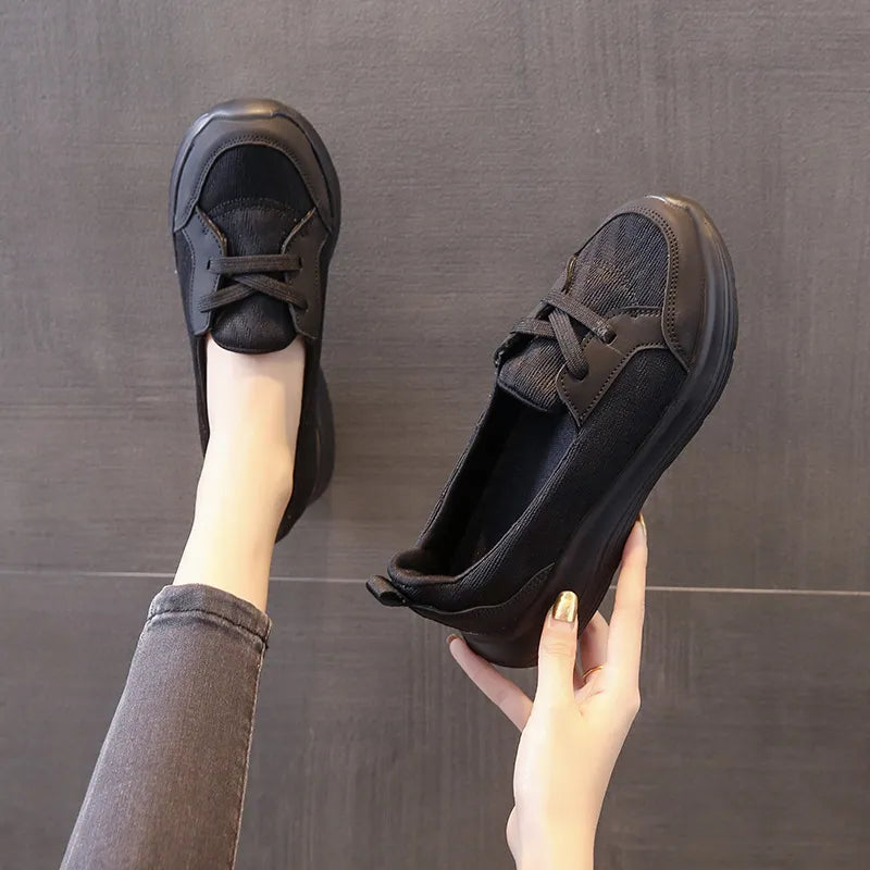 Round Toe Lace Sneakers