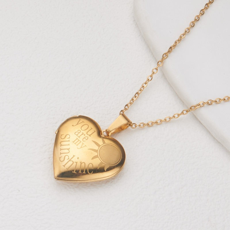 Opening Heart Women Necklace Personalized Album Box Necklace