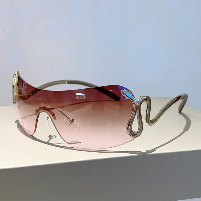 Snake Shape Gradient Sunglasses – Trendy Y2K Fashion Shades Eyeware