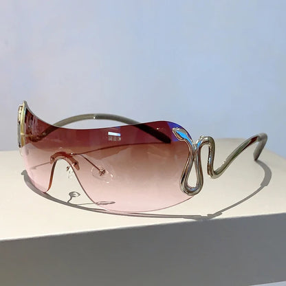 Snake Shape Gradient Sunglasses – Trendy Y2K Fashion Shades Eyeware