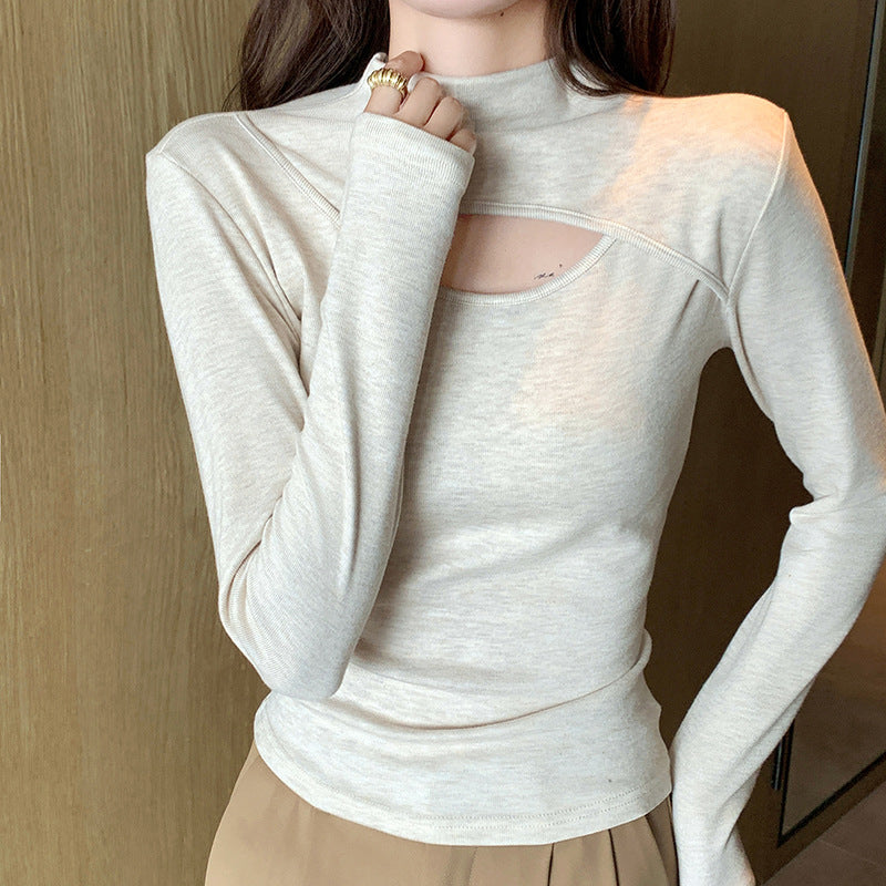 Hollow Long Sleeve Top – Minimal Elegant Fashion Top for Women