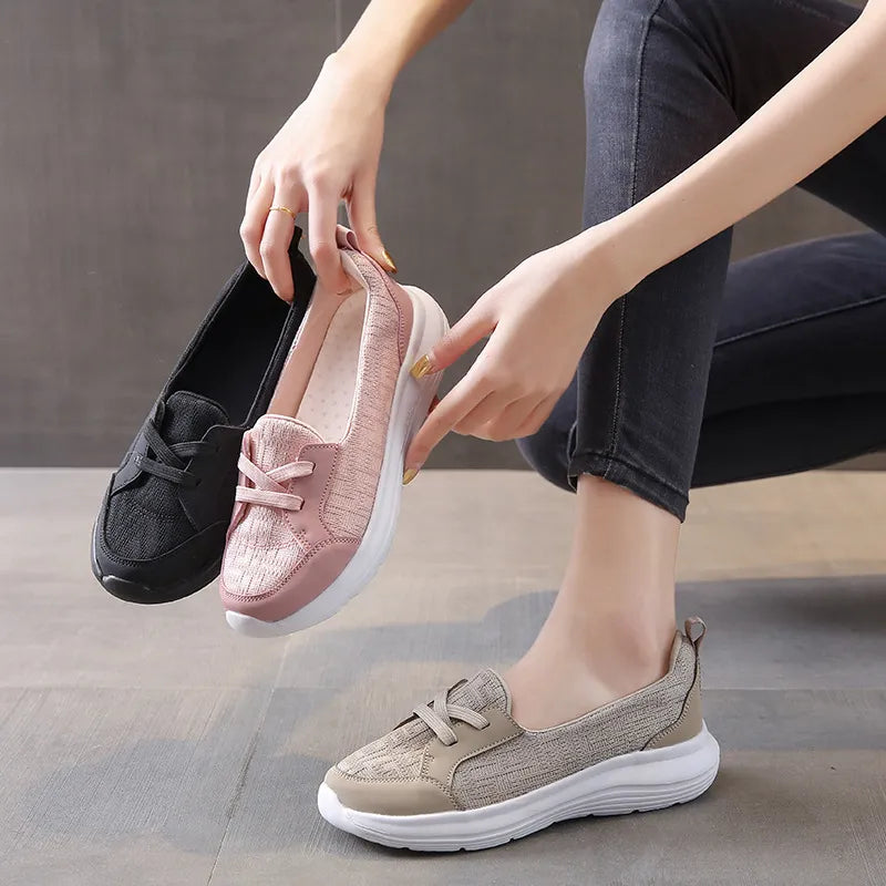 Round Toe Lace Sneakers