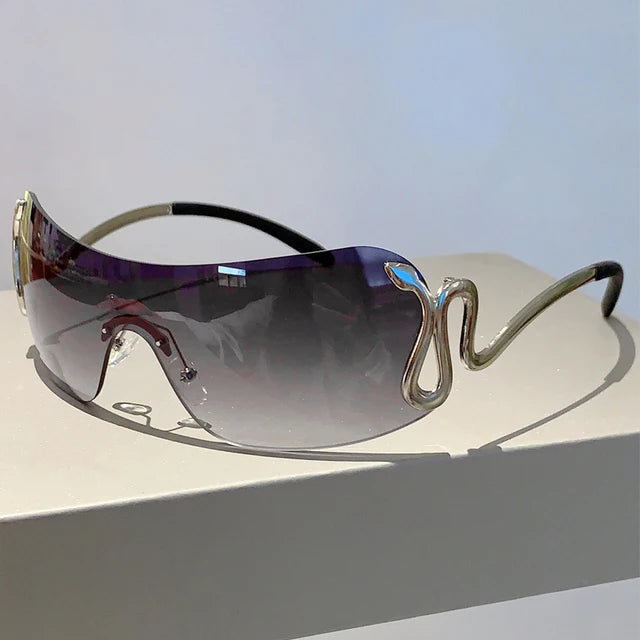 Snake Shape Gradient Sunglasses – Trendy Y2K Fashion Shades Eyeware