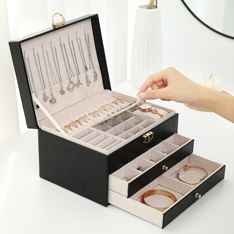 Luxury Jewelry Box Organizer – Multi-Layer Storage Case for Women