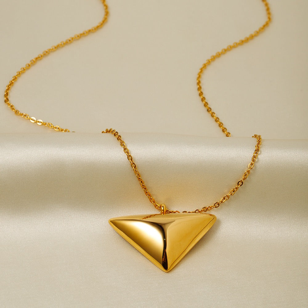 Gold Triangle Pendant Necklace – Minimal Statement Jewelry