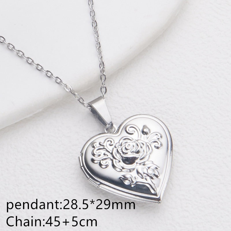 Opening Heart Women Necklace Personalized Album Box Necklace