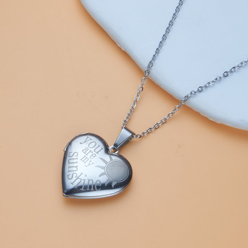 Opening Heart Women Necklace Personalized Album Box Necklace