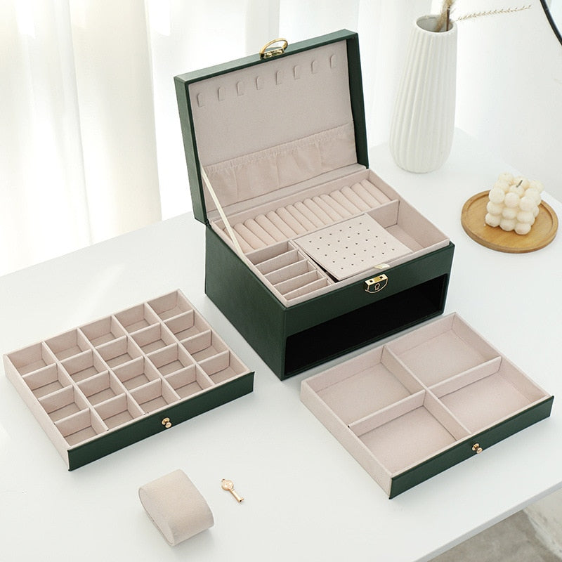 Luxury Jewelry Box Organizer – Multi-Layer Storage Case for Women