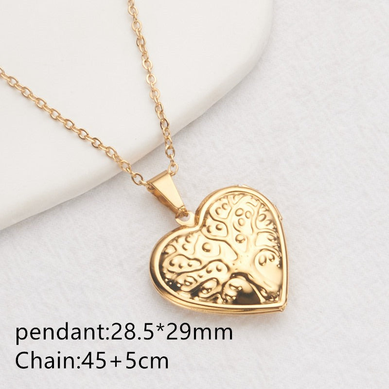 Opening Heart Women Necklace Personalized Album Box Necklace