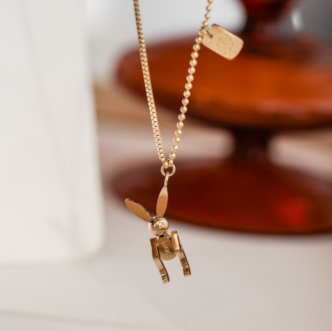Gold Rabbit Necklace for Women