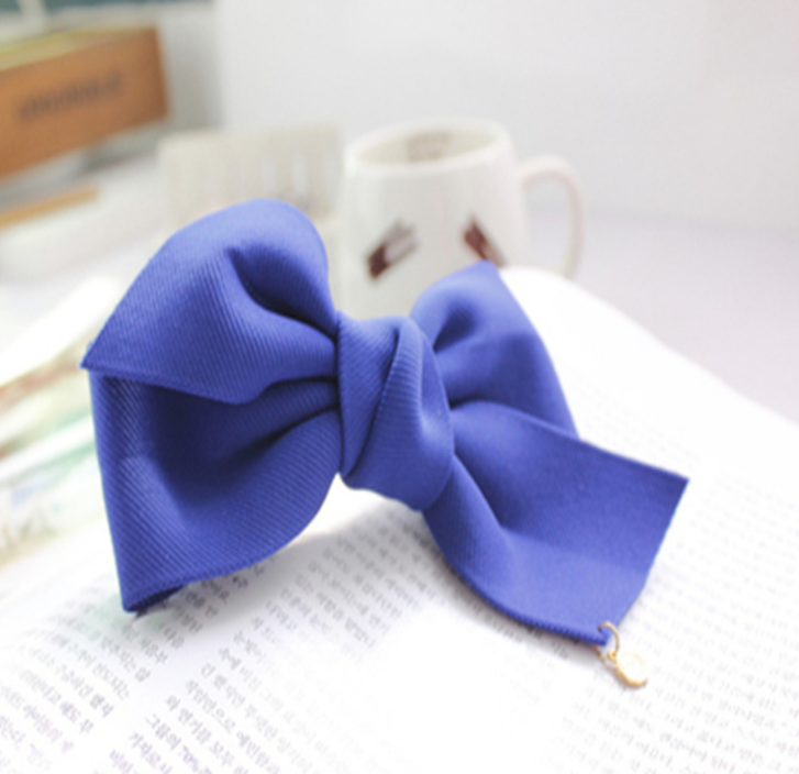 Big Solid Cloth Bows Hair Clips