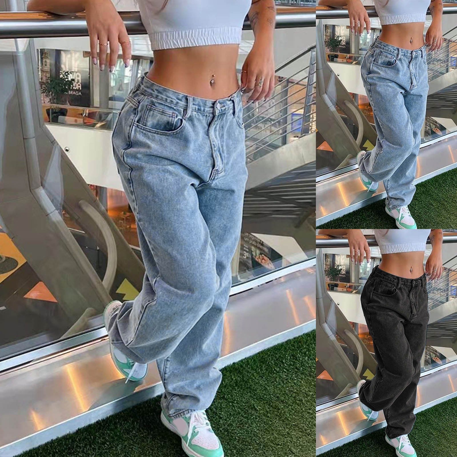 Denim Wide Leg Pants – High Waist Casual Jeans for Women