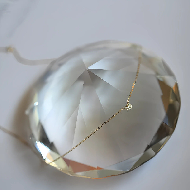 S925 pure silver plated with 14K gold mini heart necklace
