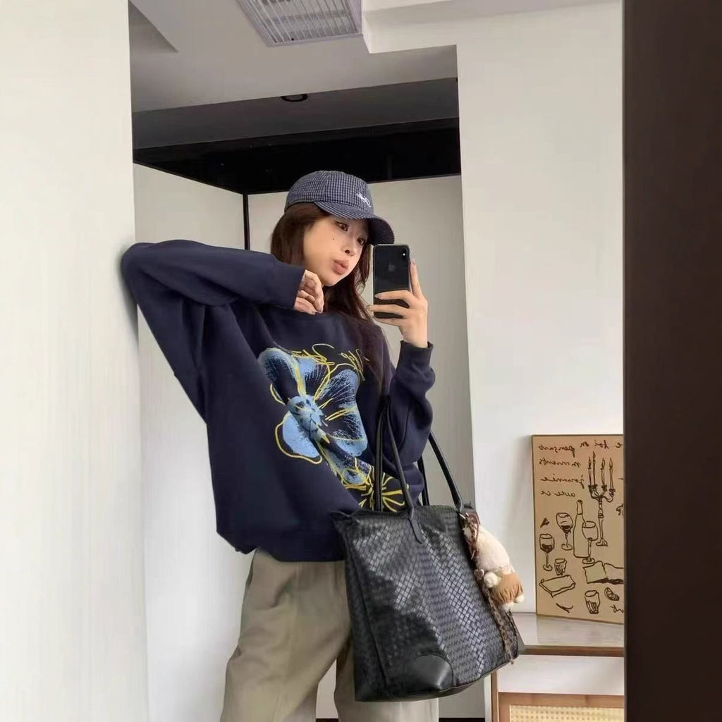 Flower Letter Print Hoodie