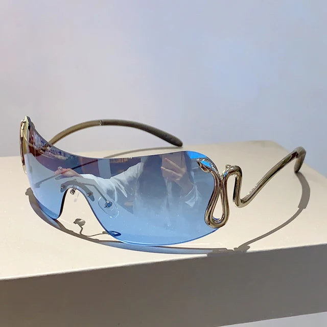 Snake Shape Gradient Sunglasses – Trendy Y2K Fashion Shades Eyeware
