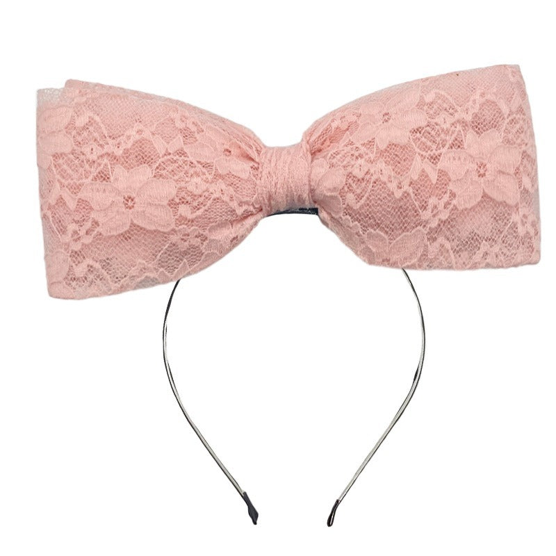 Korean Ins Cute Three-Dimensional Lace Big Bow Hair Hoop Super Fairy Party Photo Hair Hoop