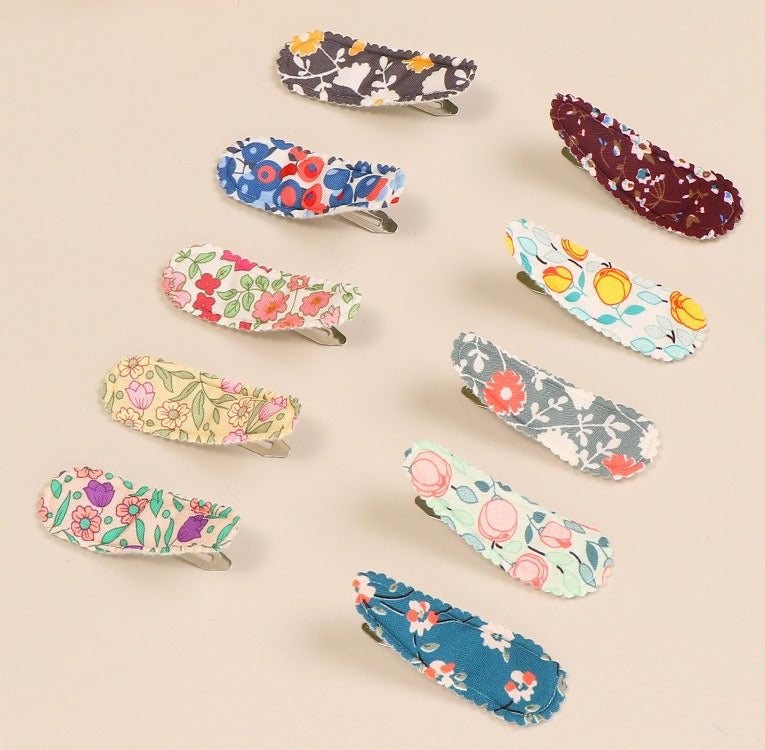 10 pieces, 20 pieces, girls' hair clips, flower printed