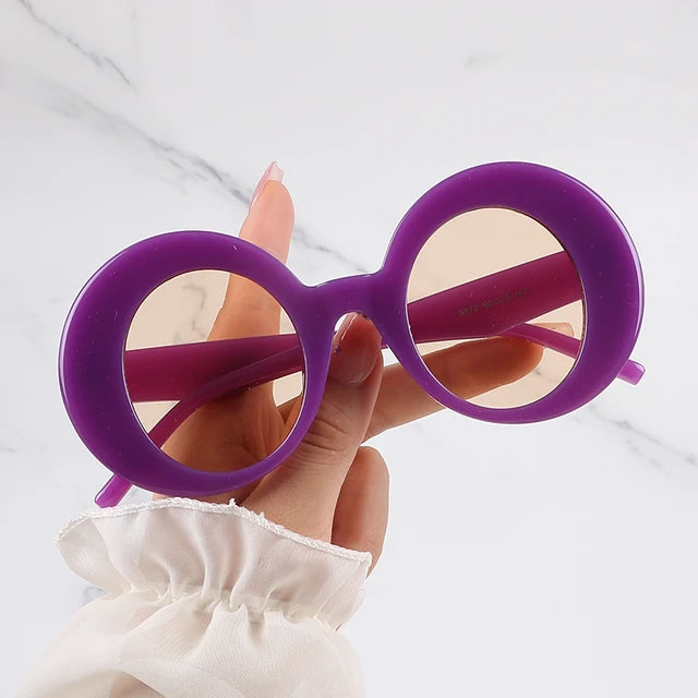 Unisex Oval Round Sunglasses – Vintage Inspired UV Protection