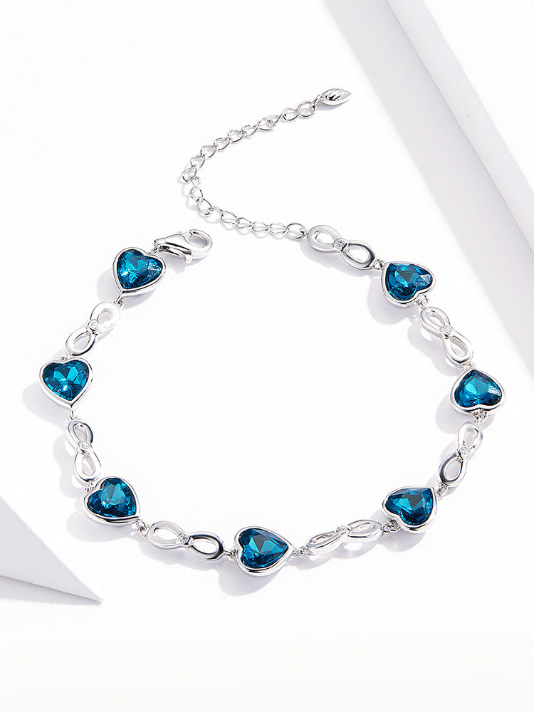 Love Sterling S925 Bracelet – Heart Charm Jewelry for Women