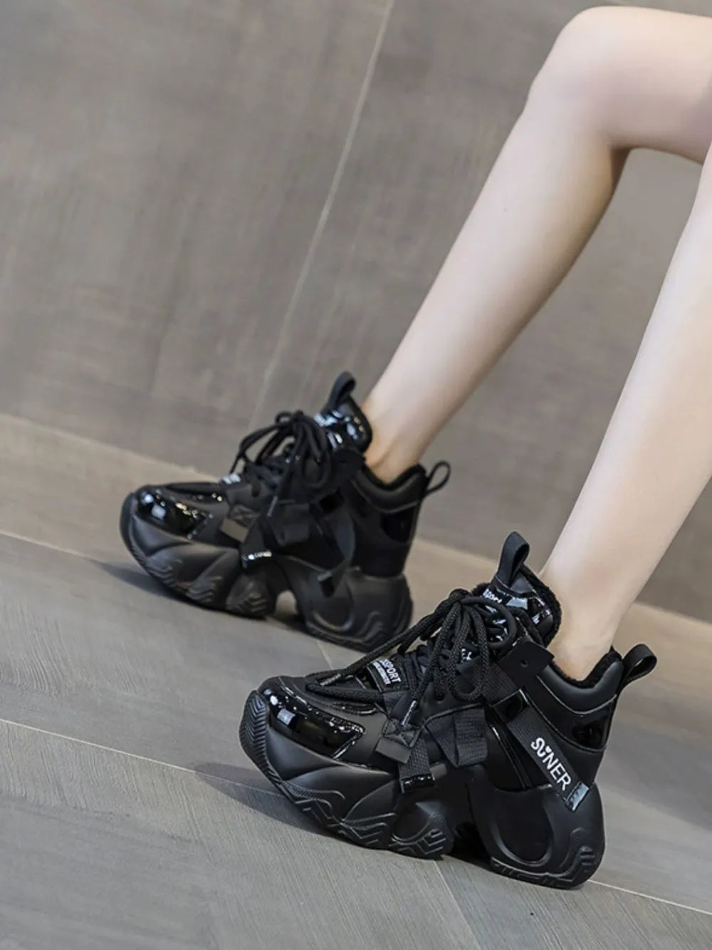 Chunky Platform Lace-Up Sneakers