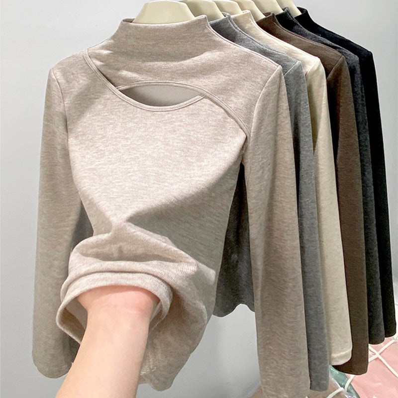 Hollow Long Sleeve Top – Minimal Elegant Fashion Top for Women