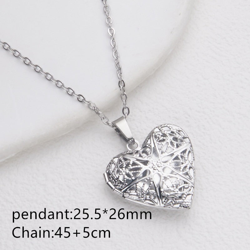 Opening Heart Women Necklace Personalized Album Box Necklace