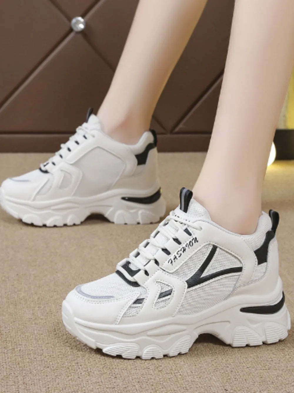 Mesh Platform Sneakers