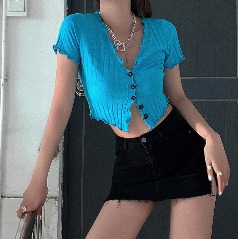 Women V-neck Fashion Crop Top