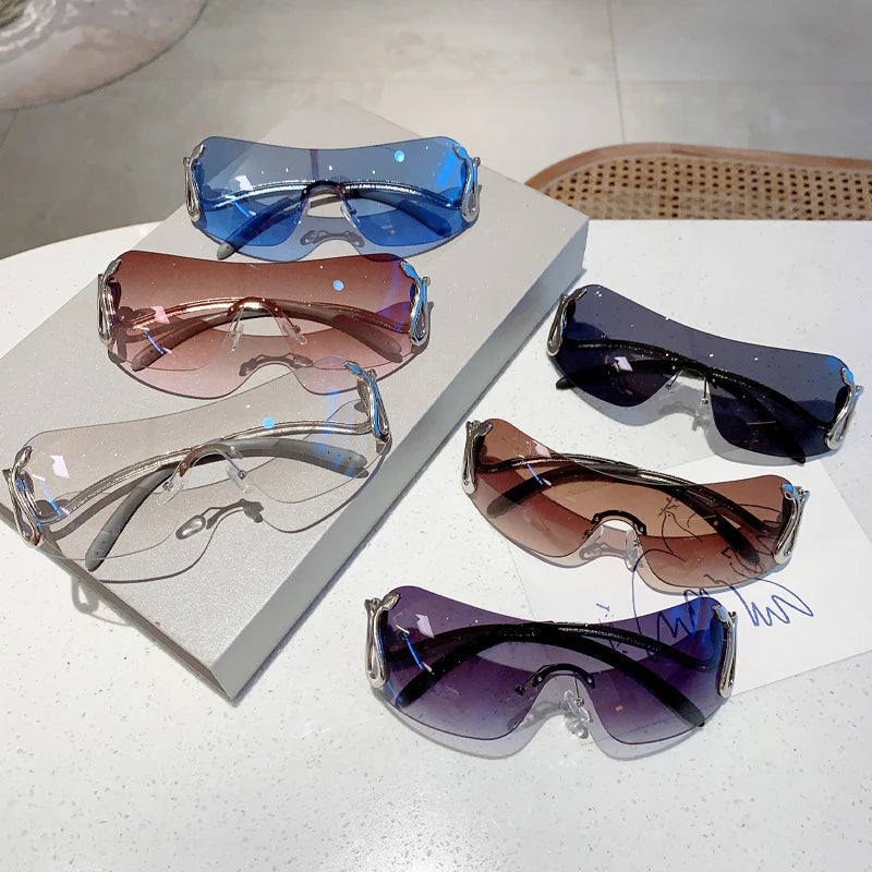 Snake Shape Gradient Sunglasses – Trendy Y2K Fashion Shades Eyeware