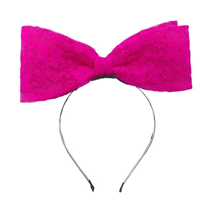Korean Ins Cute Three-Dimensional Lace Big Bow Hair Hoop Super Fairy Party Photo Hair Hoop