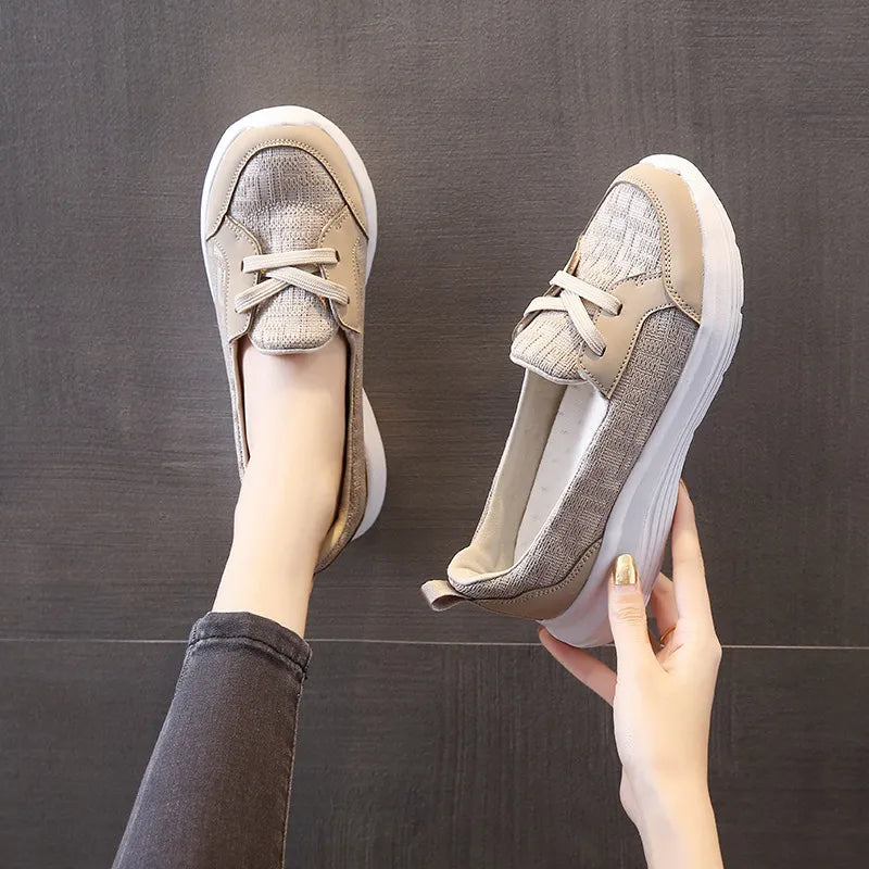 Round Toe Lace Sneakers