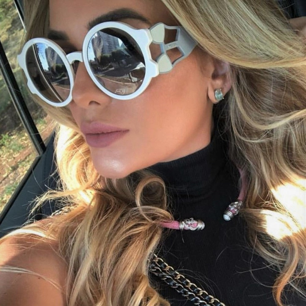Retro Round Steampunk Sunglasses