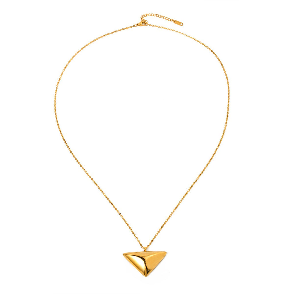 Gold Triangle Pendant Necklace – Minimal Statement Jewelry