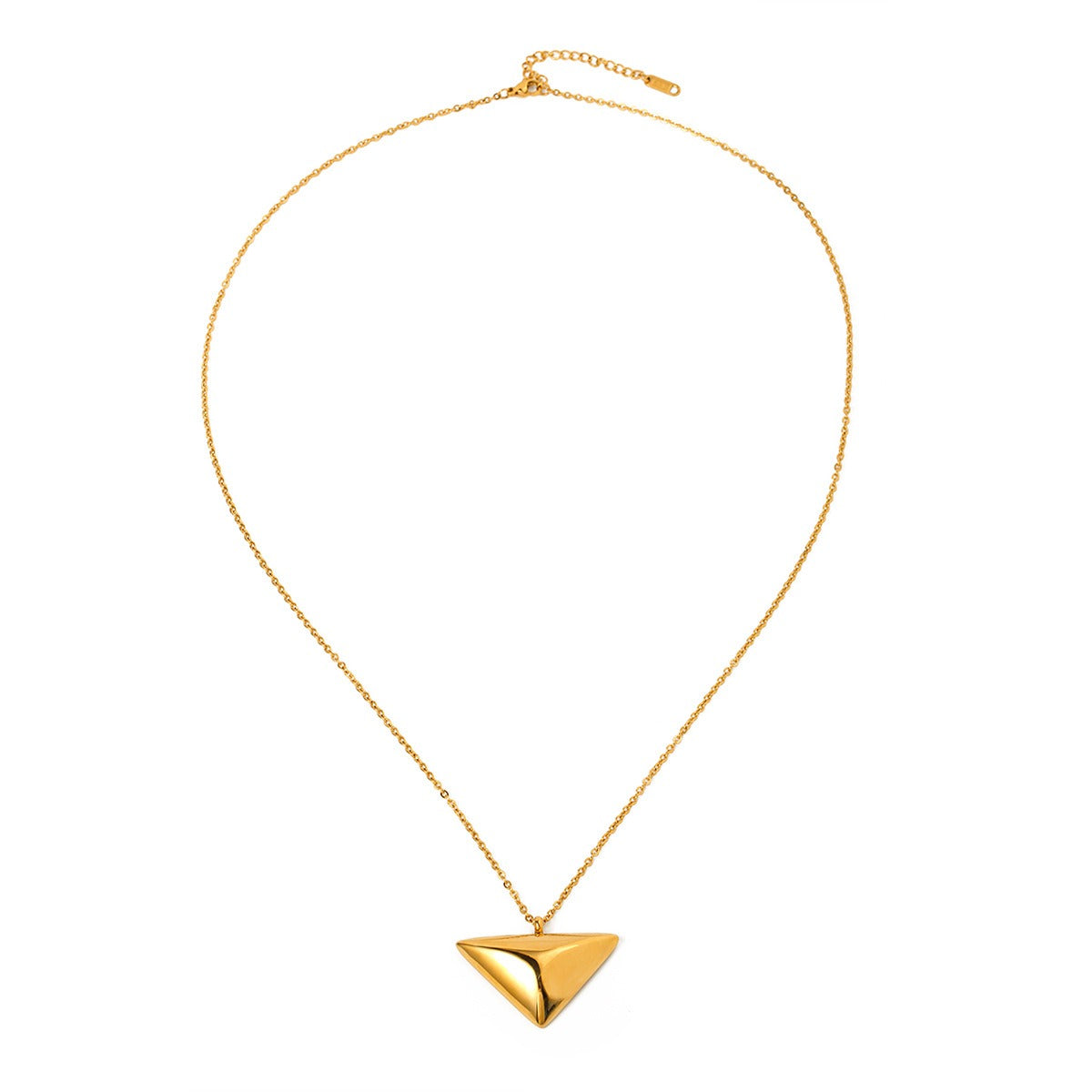 Gold Triangle Pendant Necklace – Minimal Statement Jewelry
