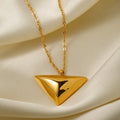 Gold Triangle Pendant Necklace – Minimal Statement Jewelry