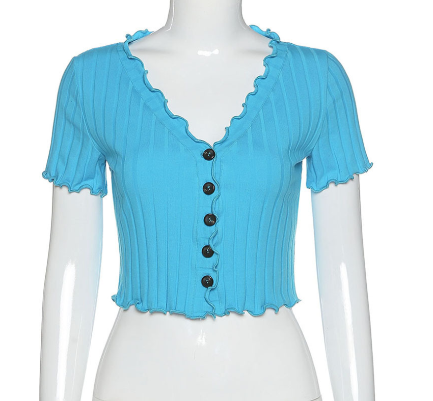 Women V-neck Fashion Crop Top