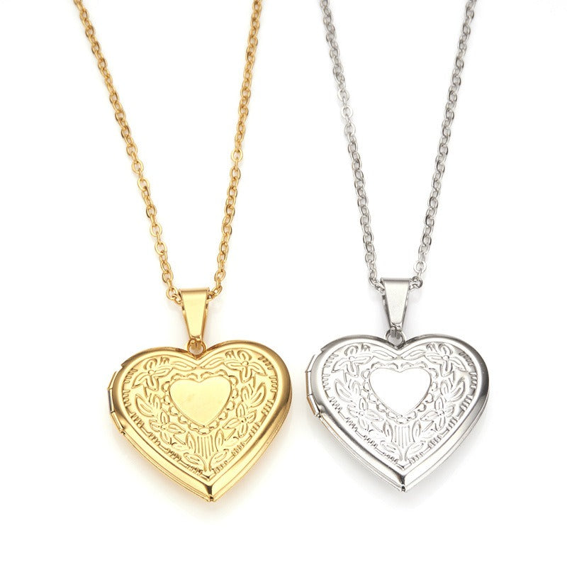 Opening Heart Women Necklace Personalized Album Box Necklace