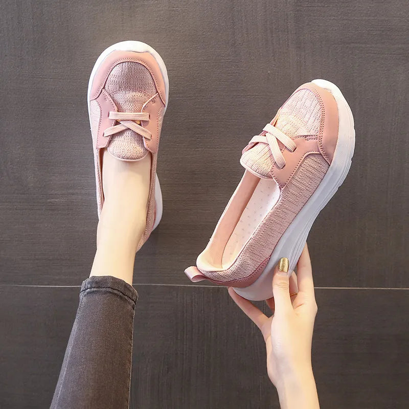 Round Toe Lace Sneakers
