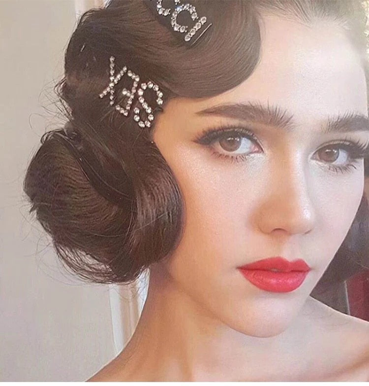 1PC Bling Letter Hairpins Headwear