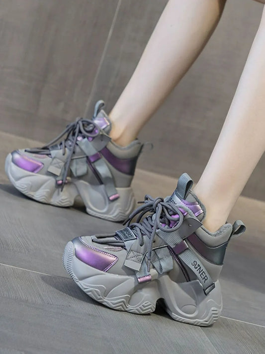 Chunky Platform Lace-Up Sneakers