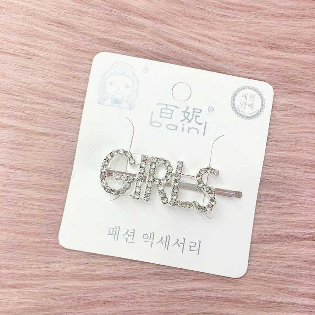 1PC Bling Letter Hairpins Headwear