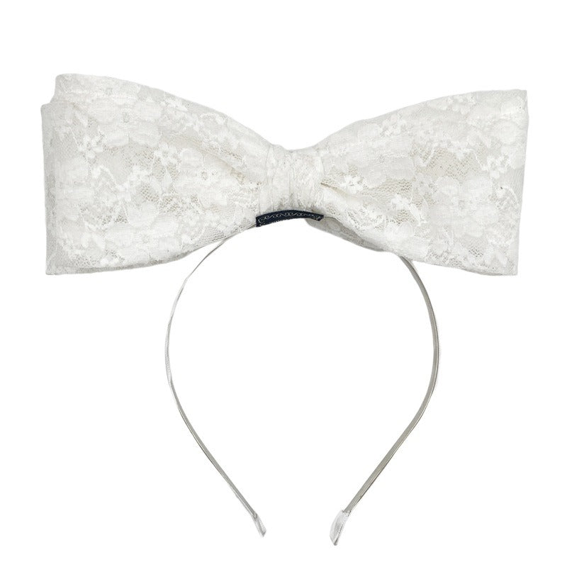 Korean Ins Cute Three-Dimensional Lace Big Bow Hair Hoop Super Fairy Party Photo Hair Hoop