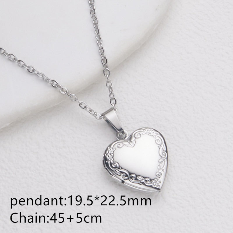 Opening Heart Women Necklace Personalized Album Box Necklace