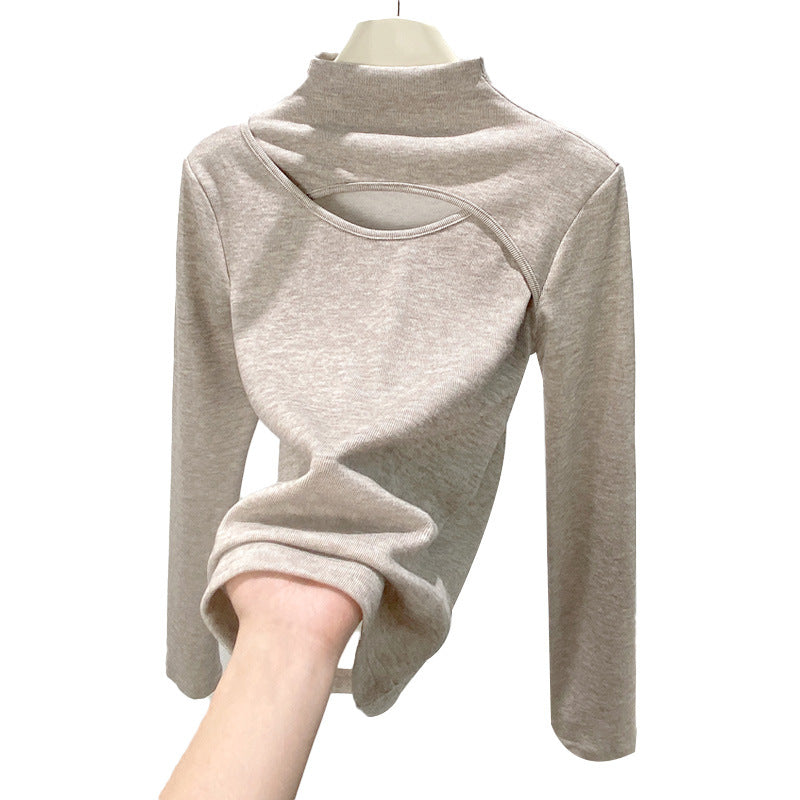 Hollow Long Sleeve Top – Minimal Elegant Fashion Top for Women