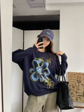 Flower Letter Print Hoodie
