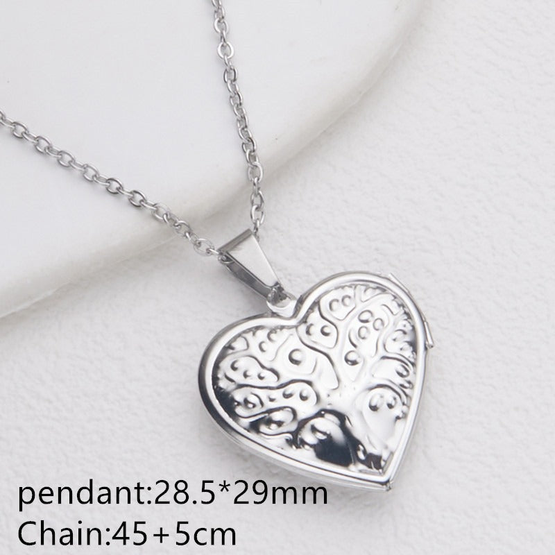 Opening Heart Women Necklace Personalized Album Box Necklace