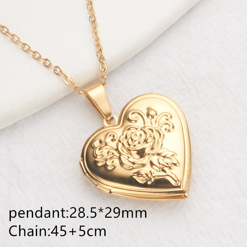 Opening Heart Women Necklace Personalized Album Box Necklace