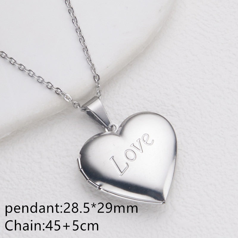 Opening Heart Women Necklace Personalized Album Box Necklace