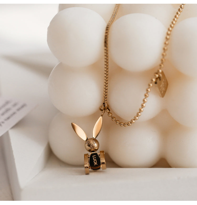 Gold Rabbit Necklace for Women