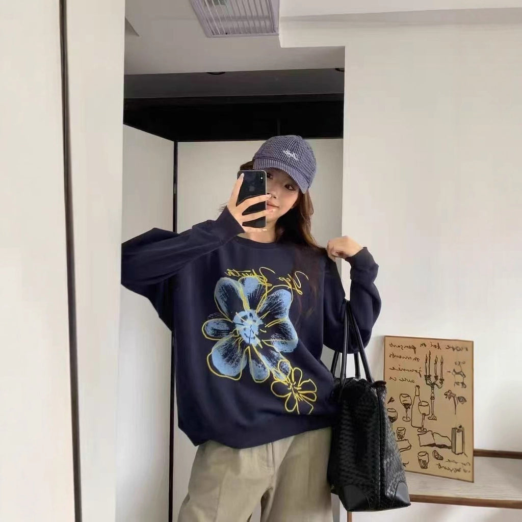Flower Letter Print Hoodie